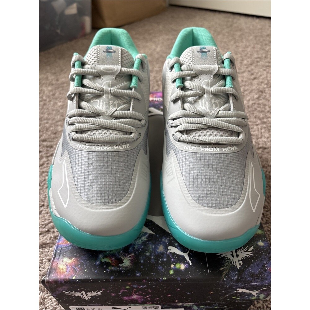 Puma LaMelo Ball MB.01 Lo UFO Aqua Green Basketball Shoe 377675-02 Men Size 10.5